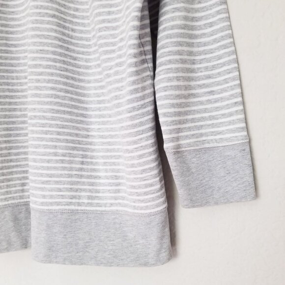 JAMES PERSE Raglan Pullover Sweatshirt Top Gray White Striped Cotton 3 L $145 - Picture 10 of 15